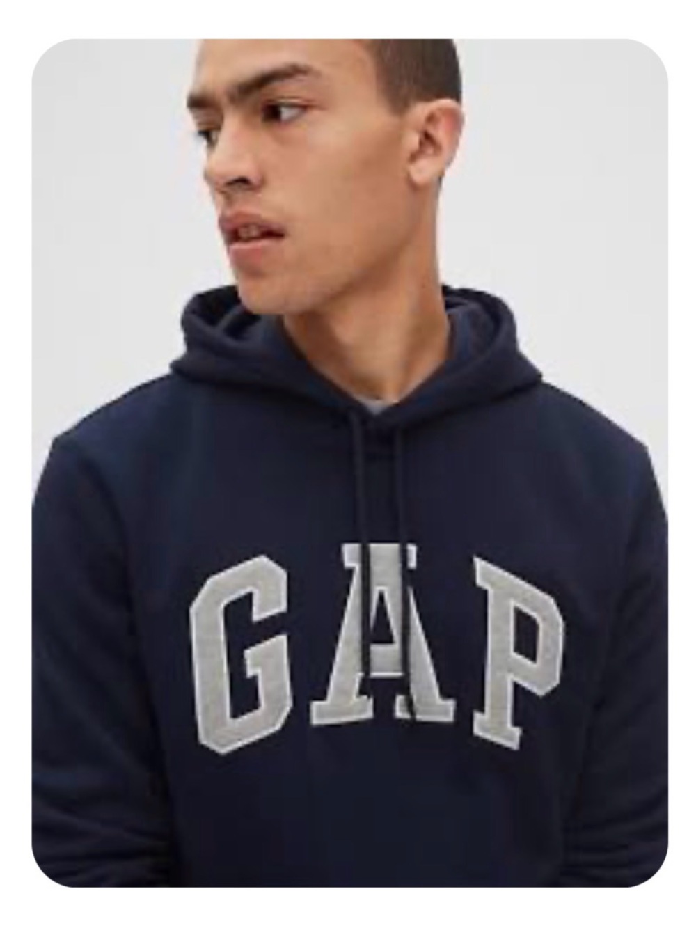 GAP Men's Navy Hooded Sweatshirt M logo NWT